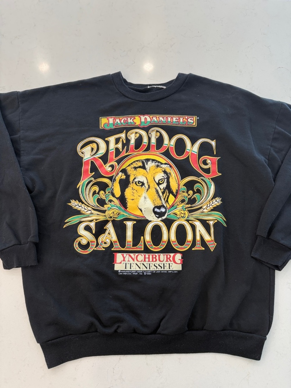 Vintage 1990 Jack Daniels Red Dog Saloon Crewneck Black Made USA Style Men’s S/M